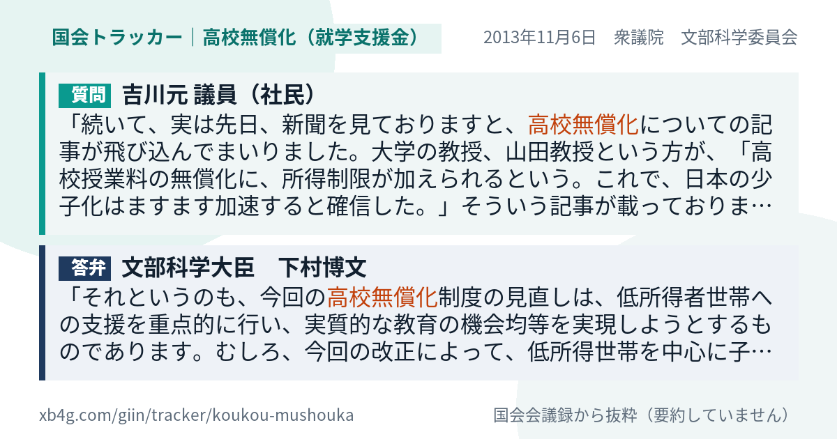 質問と答弁のカード