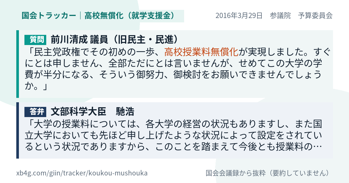 質問と答弁のカード