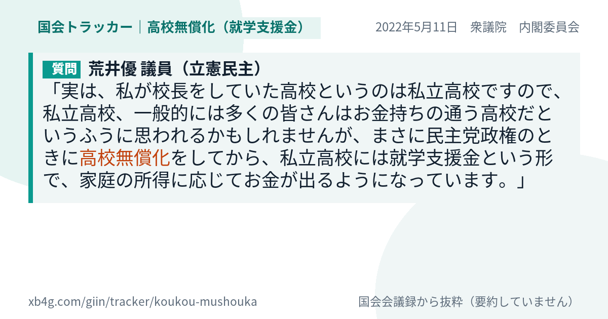 質問と答弁のカード
