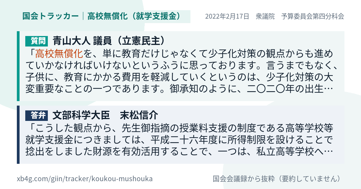 質問と答弁のカード