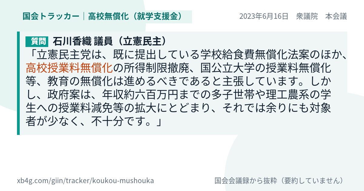 質問と答弁のカード