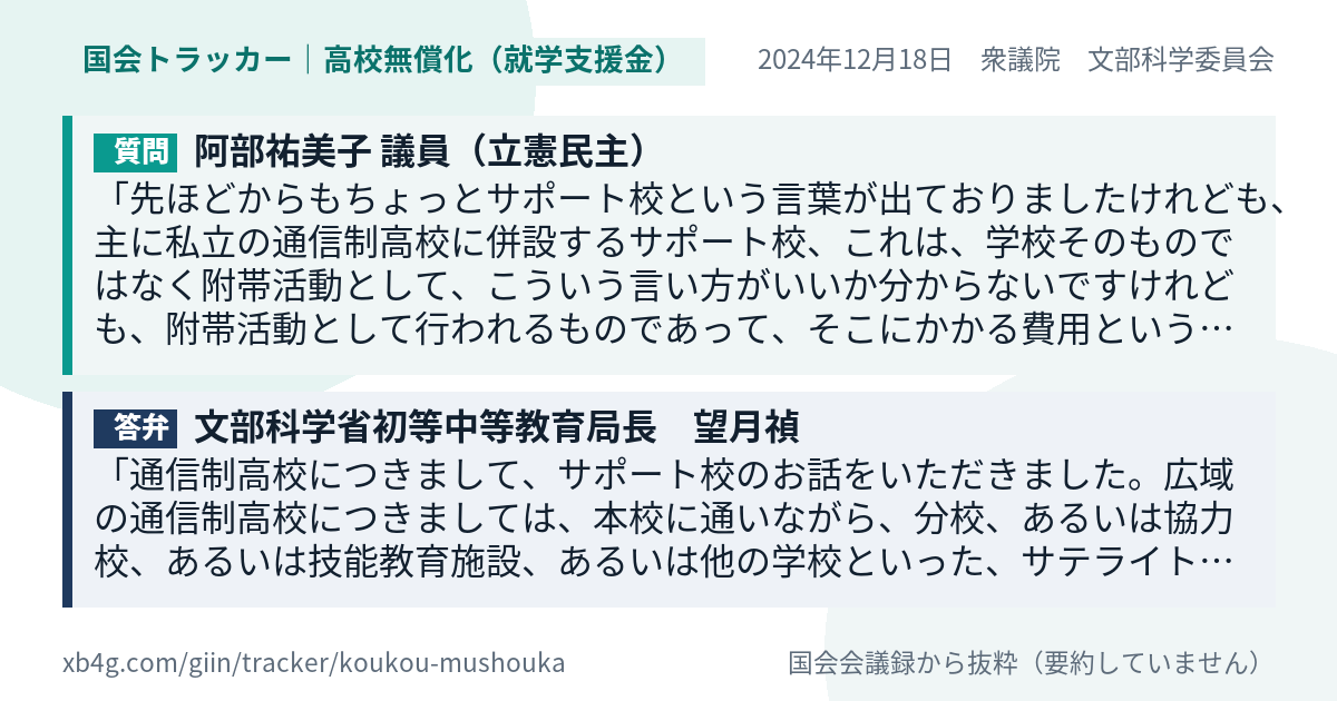 質問と答弁のカード