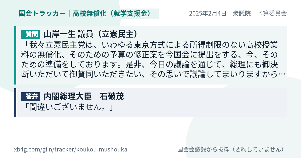 質問と答弁のカード