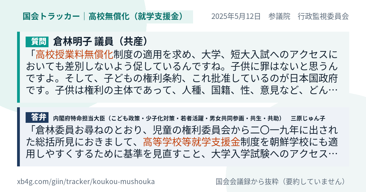 質問と答弁のカード