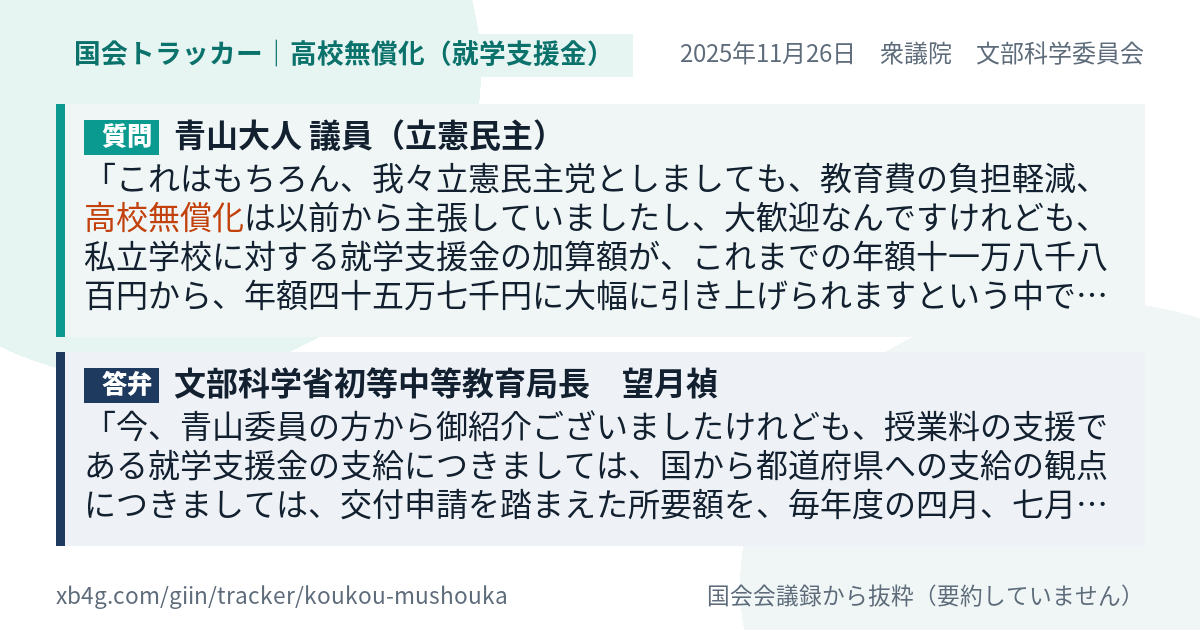 質問と答弁のカード