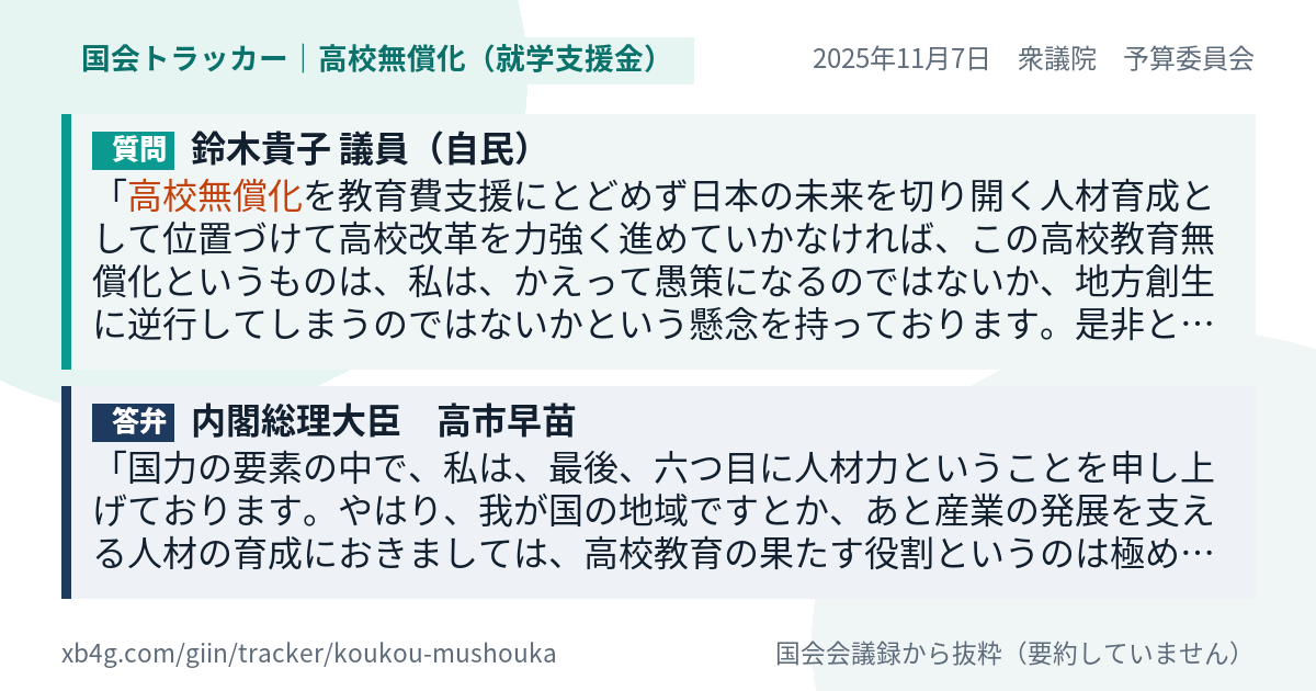 質問と答弁のカード