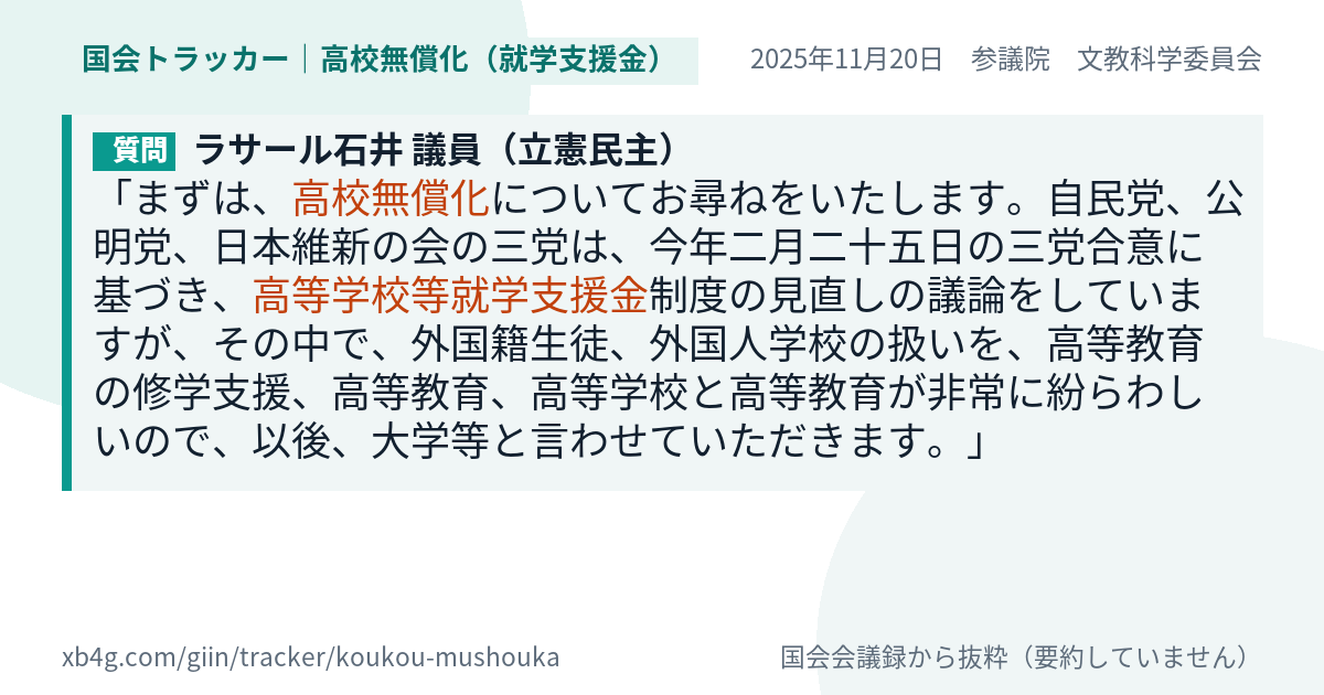 質問と答弁のカード
