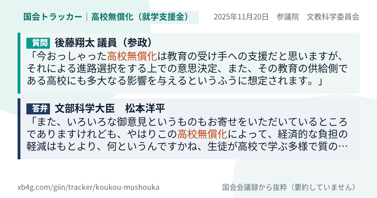 質問と答弁のカード