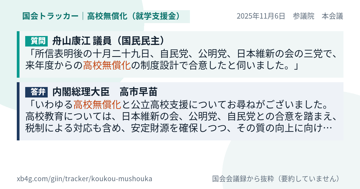 質問と答弁のカード