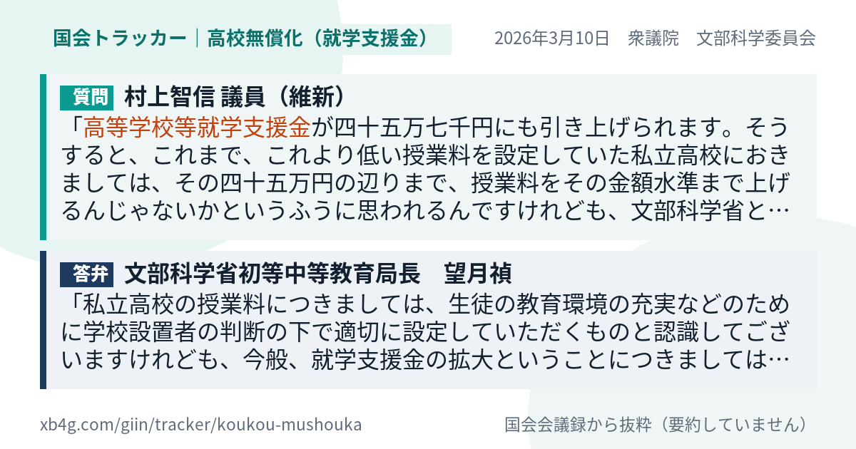 質問と答弁のカード
