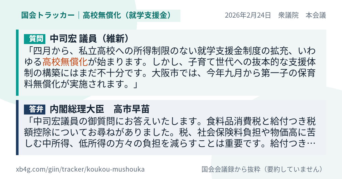 質問と答弁のカード