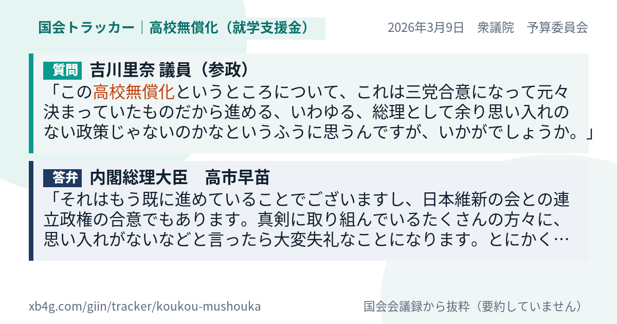 質問と答弁のカード
