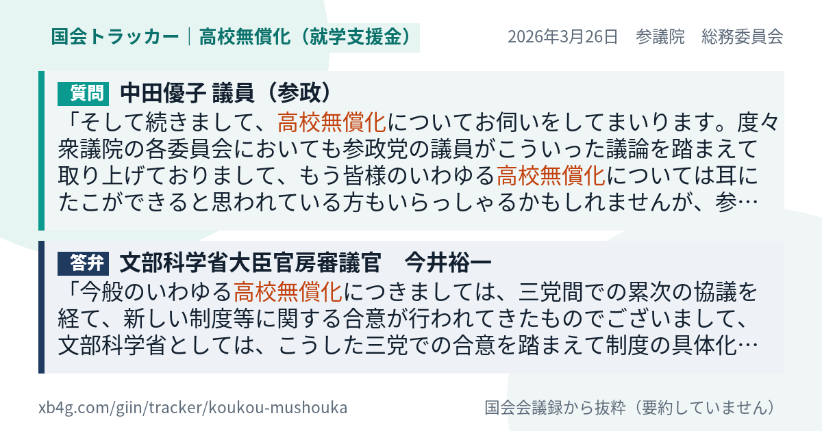 質問と答弁のカード