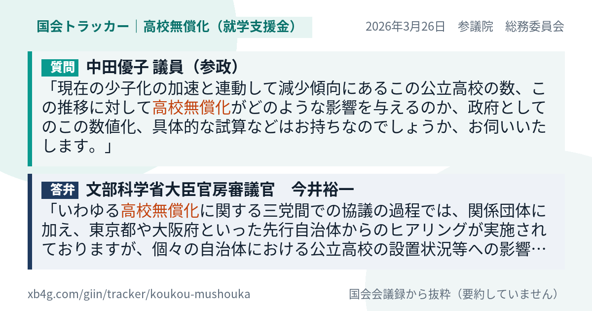 質問と答弁のカード