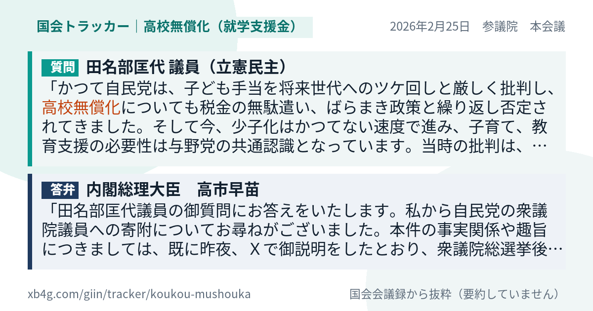 質問と答弁のカード