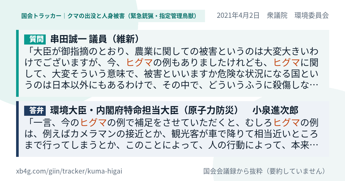 質問と答弁のカード