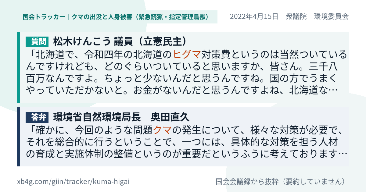 質問と答弁のカード