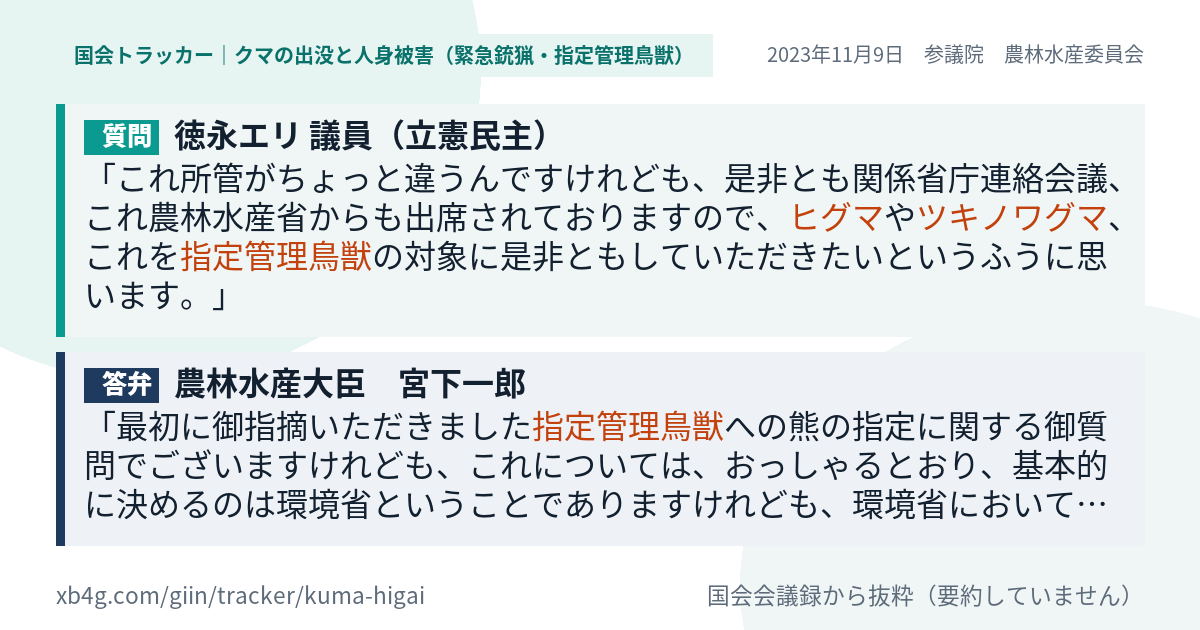 質問と答弁のカード