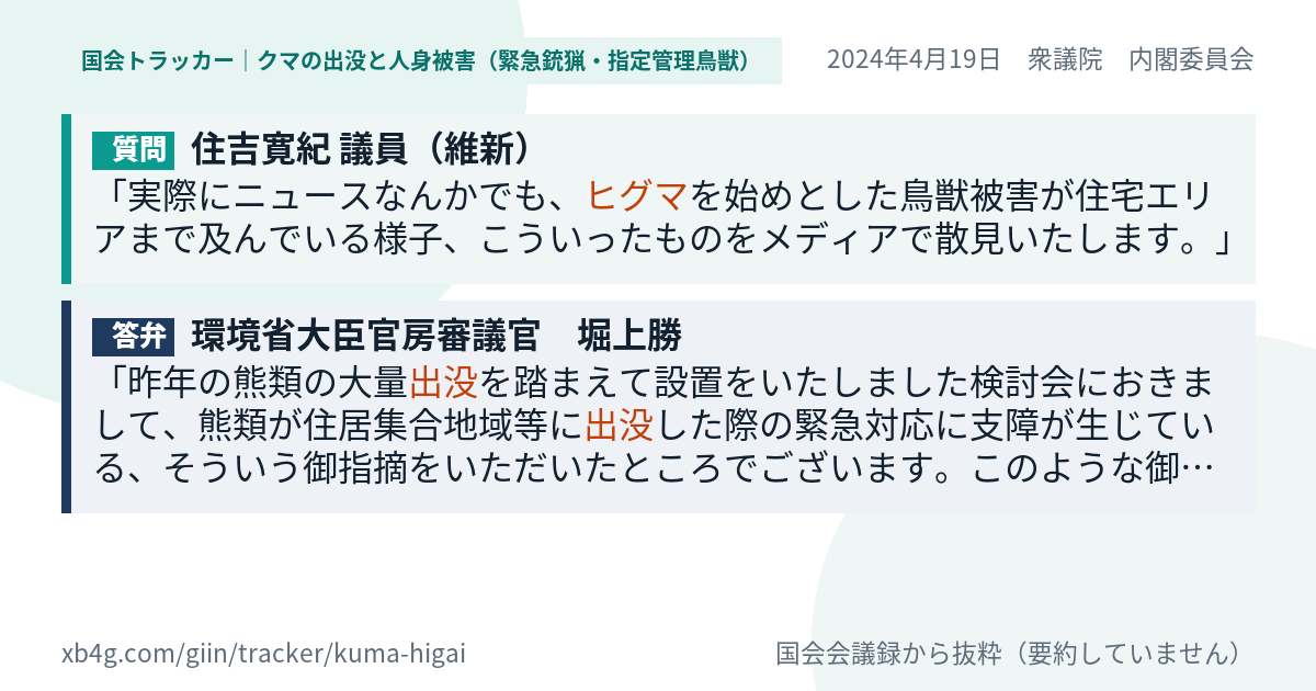 質問と答弁のカード