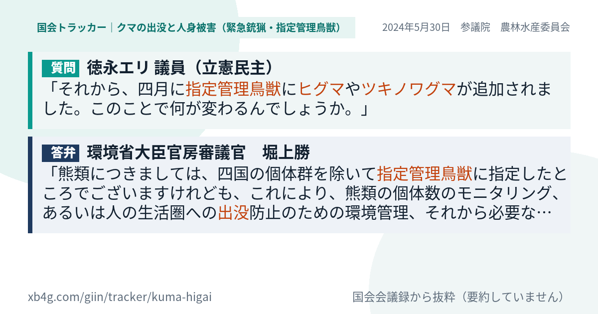 質問と答弁のカード