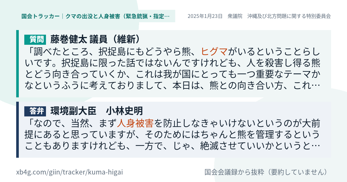 質問と答弁のカード