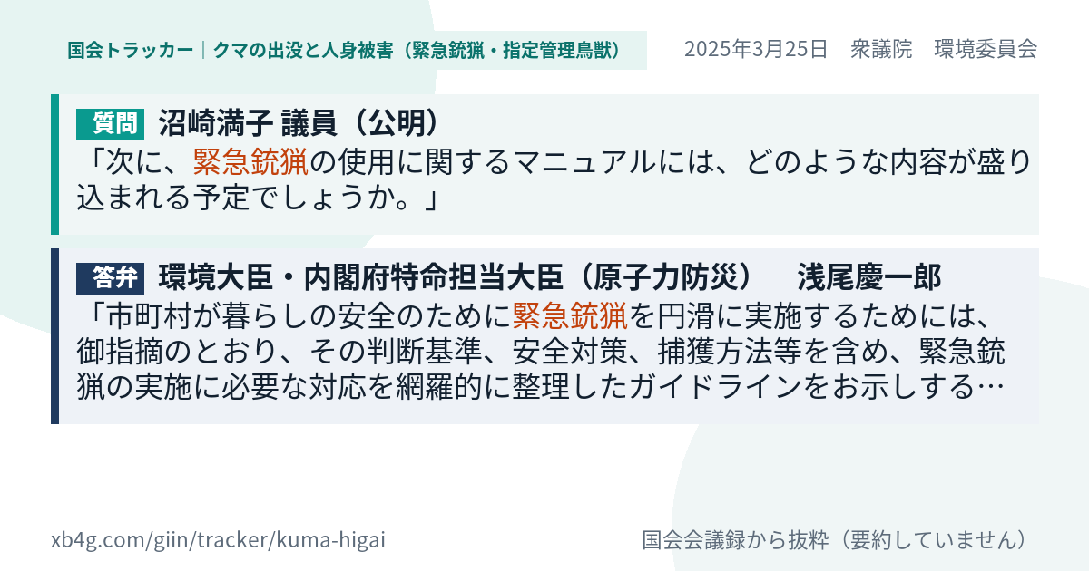 質問と答弁のカード