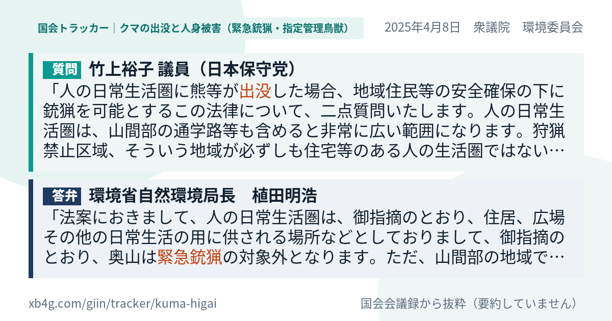 質問と答弁のカード