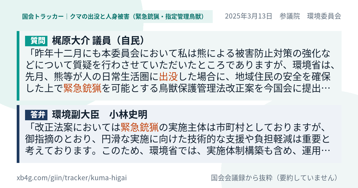 質問と答弁のカード