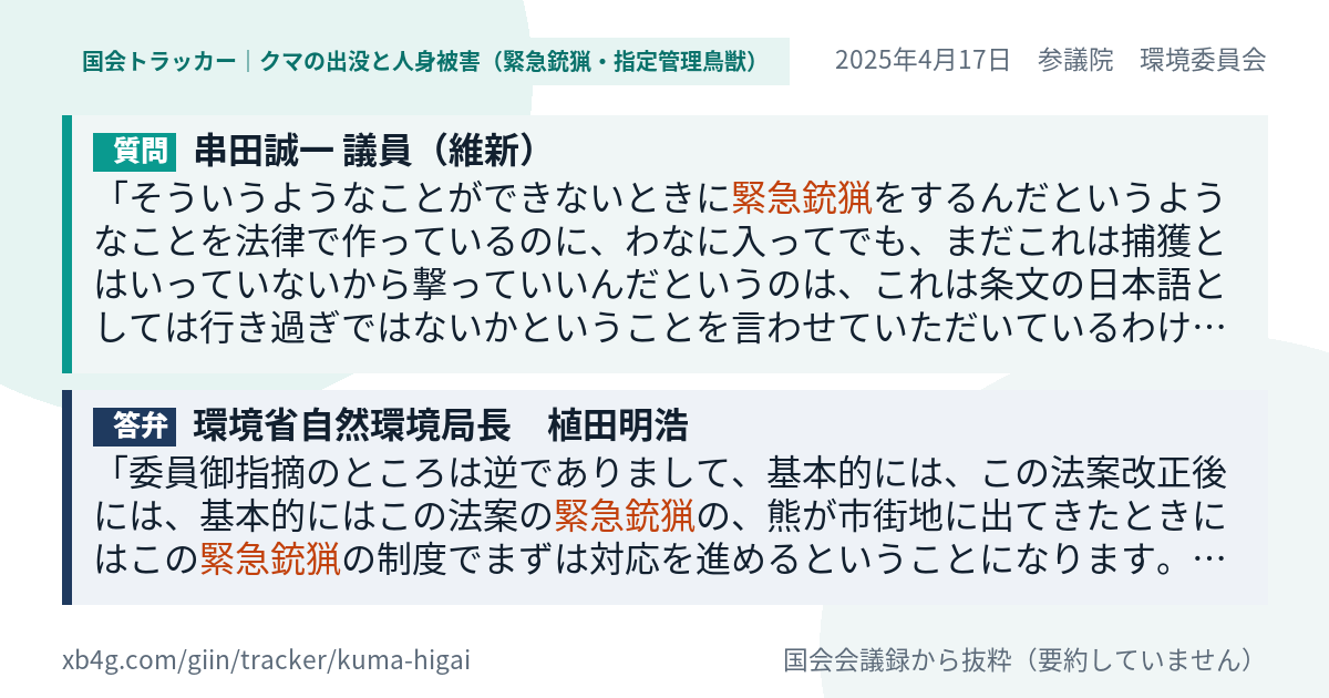 質問と答弁のカード