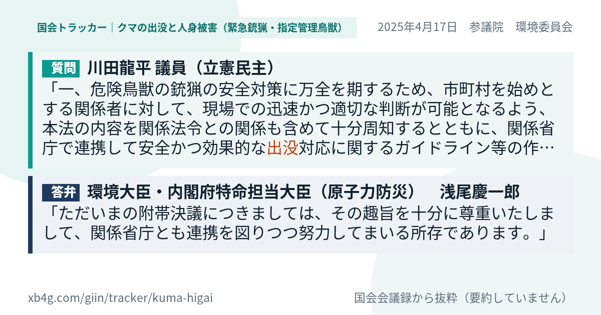 質問と答弁のカード