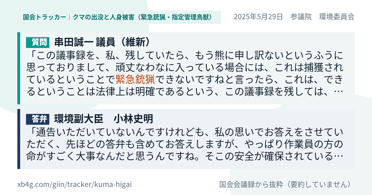 質問と答弁のカード
