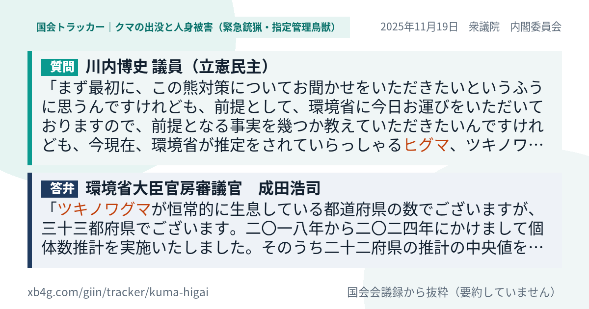 質問と答弁のカード