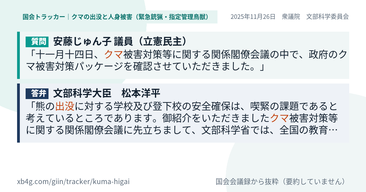 質問と答弁のカード