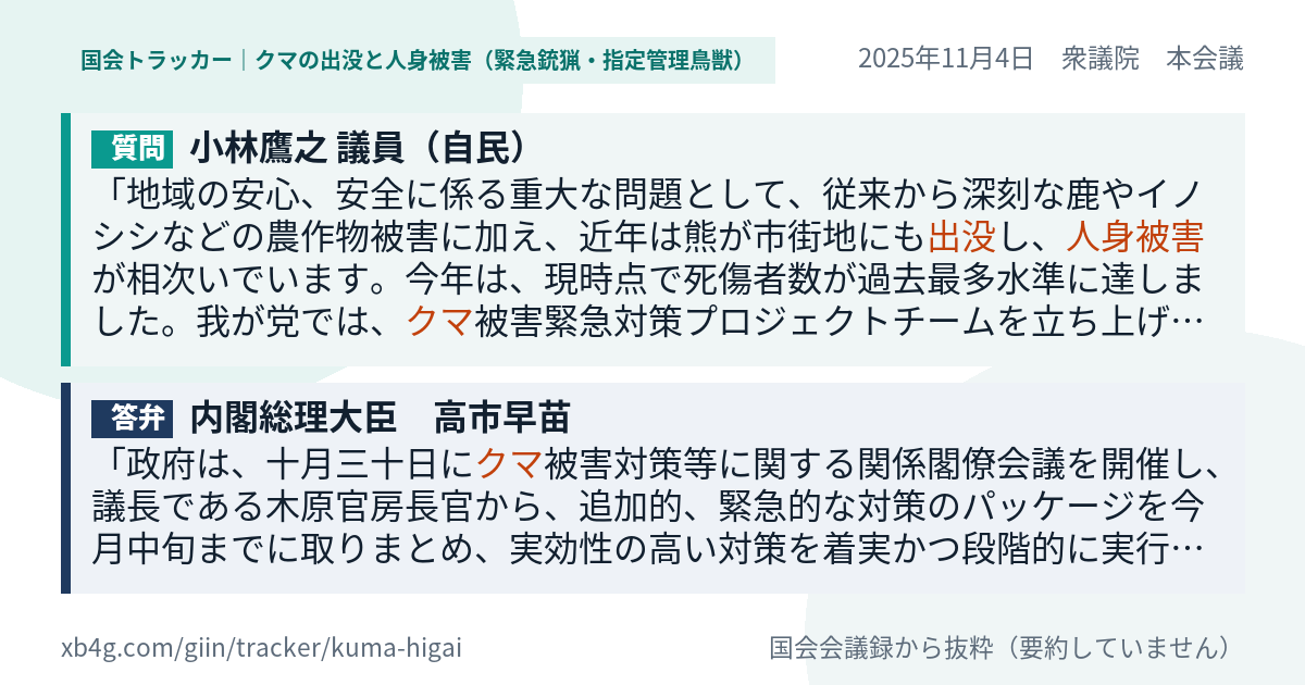 質問と答弁のカード