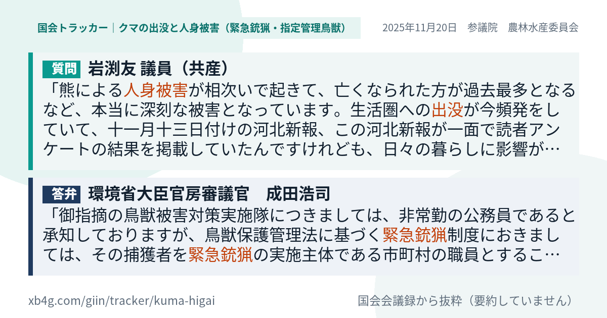 質問と答弁のカード