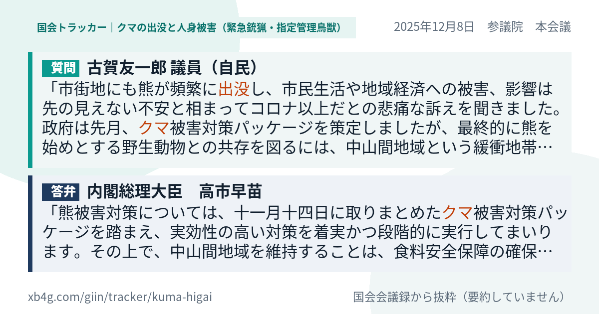 質問と答弁のカード