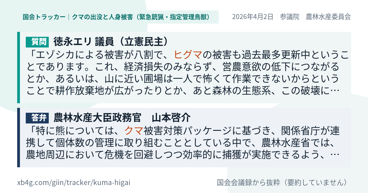 質問と答弁のカード
