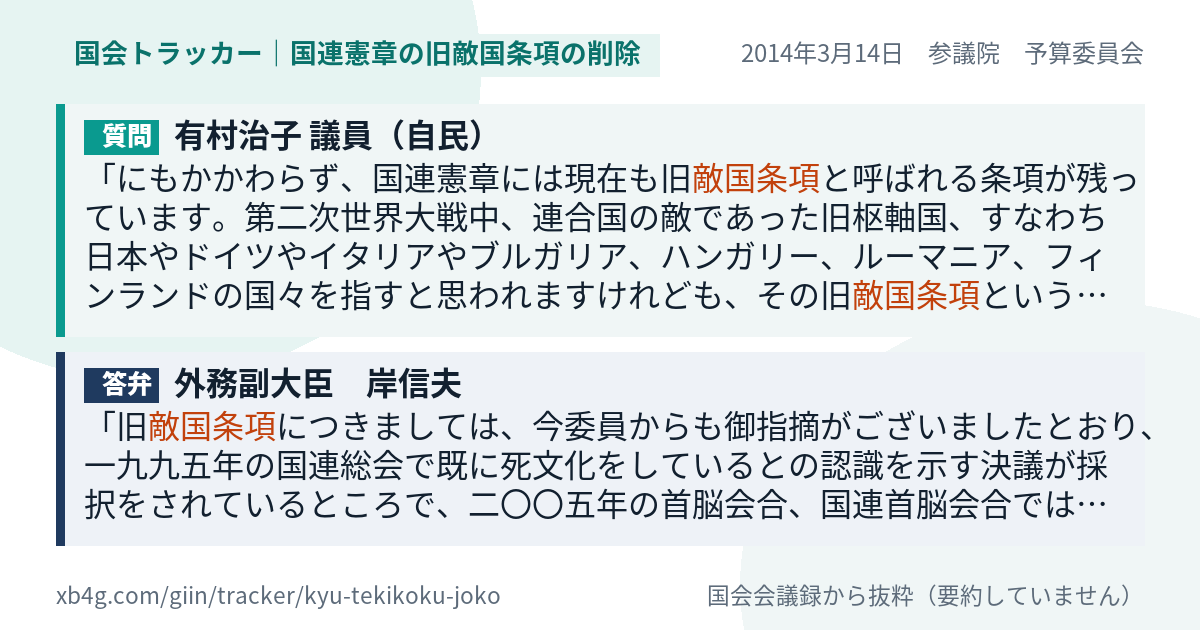 質問と答弁のカード