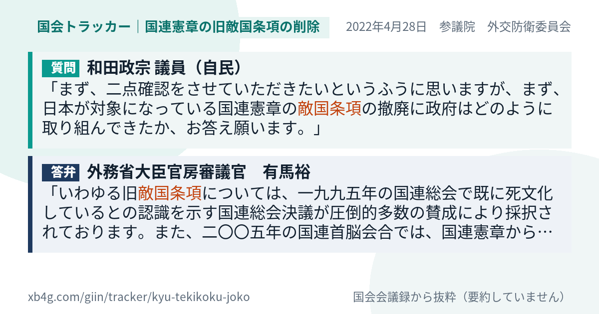 質問と答弁のカード