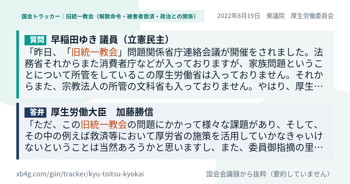質問と答弁のカード