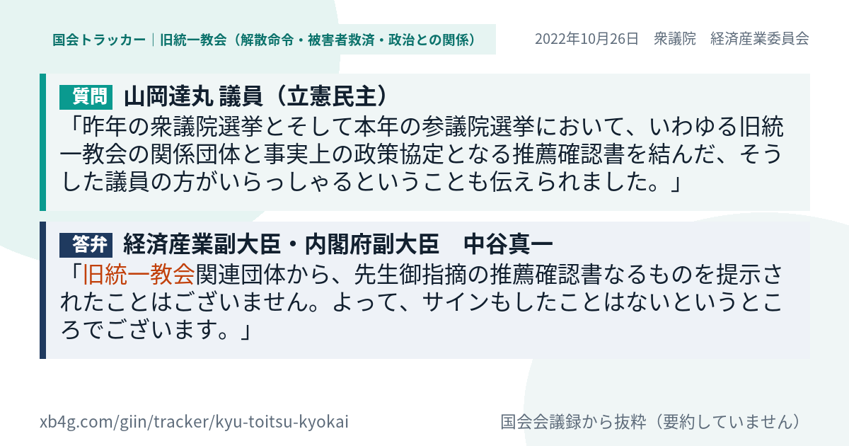 質問と答弁のカード