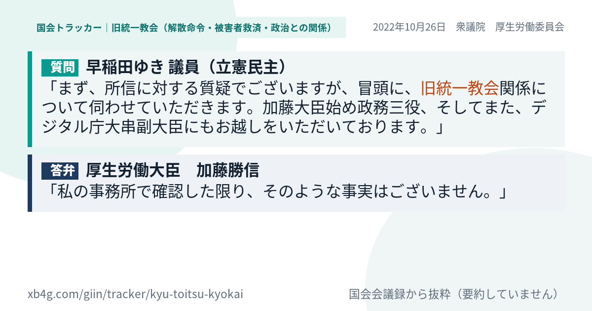 質問と答弁のカード