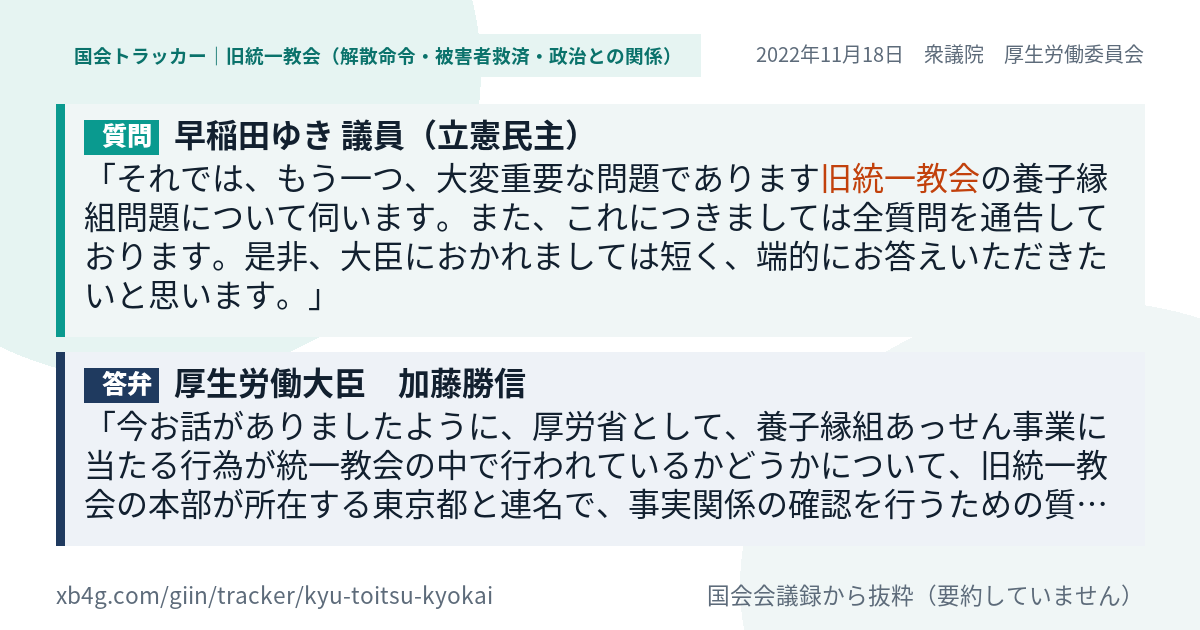 質問と答弁のカード
