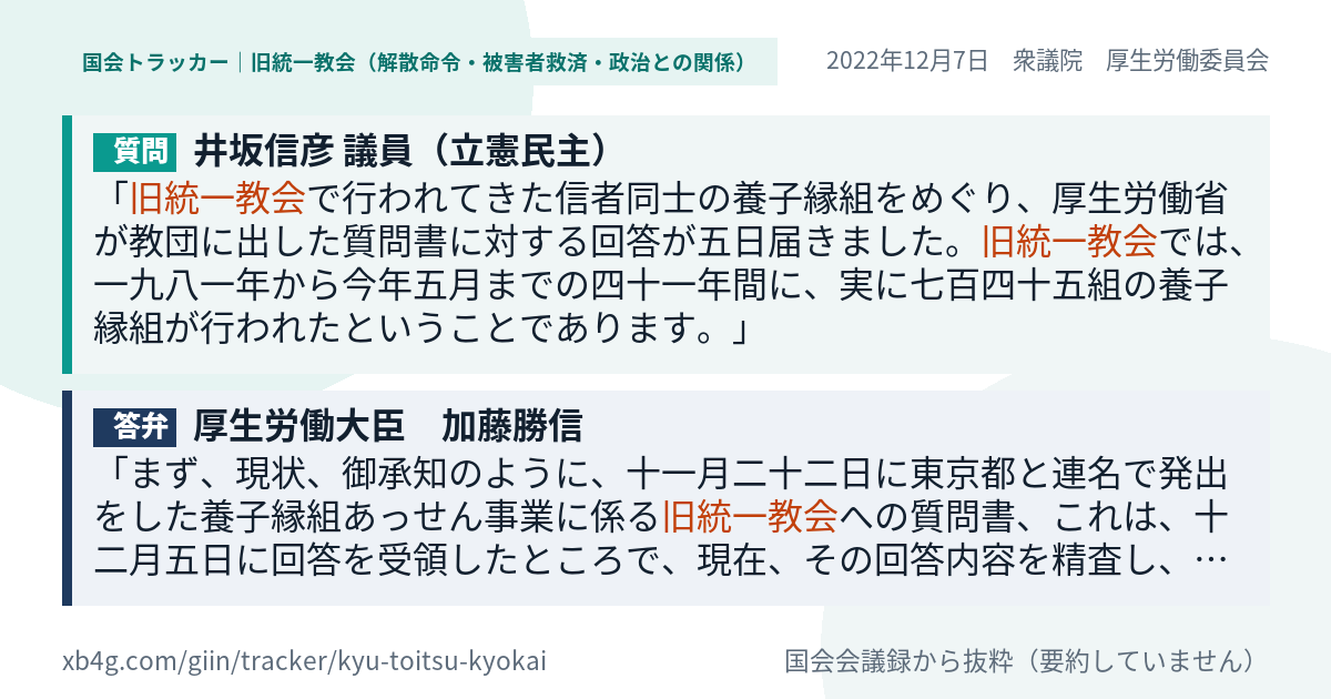 質問と答弁のカード