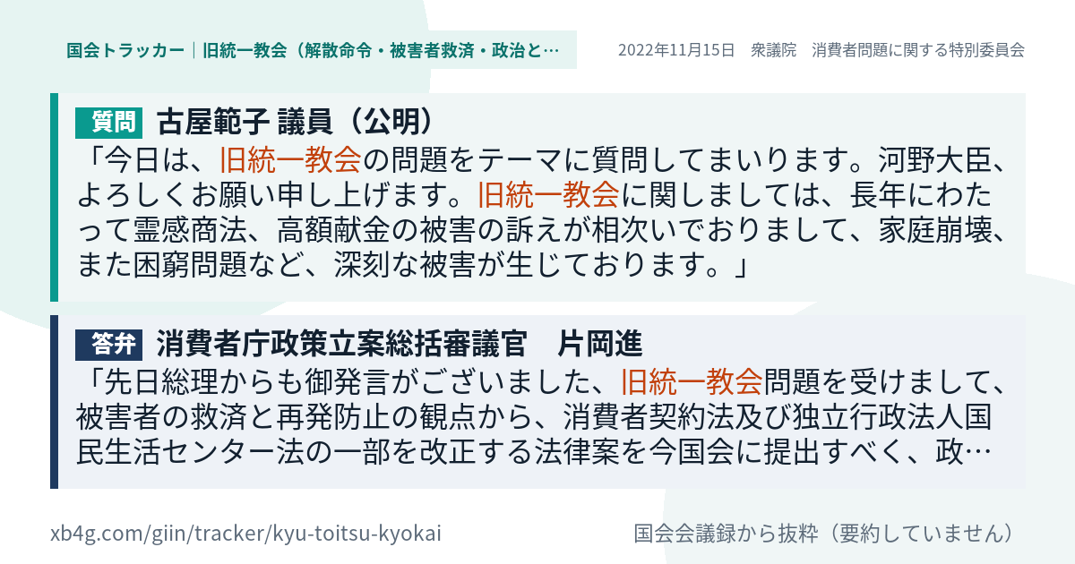 質問と答弁のカード