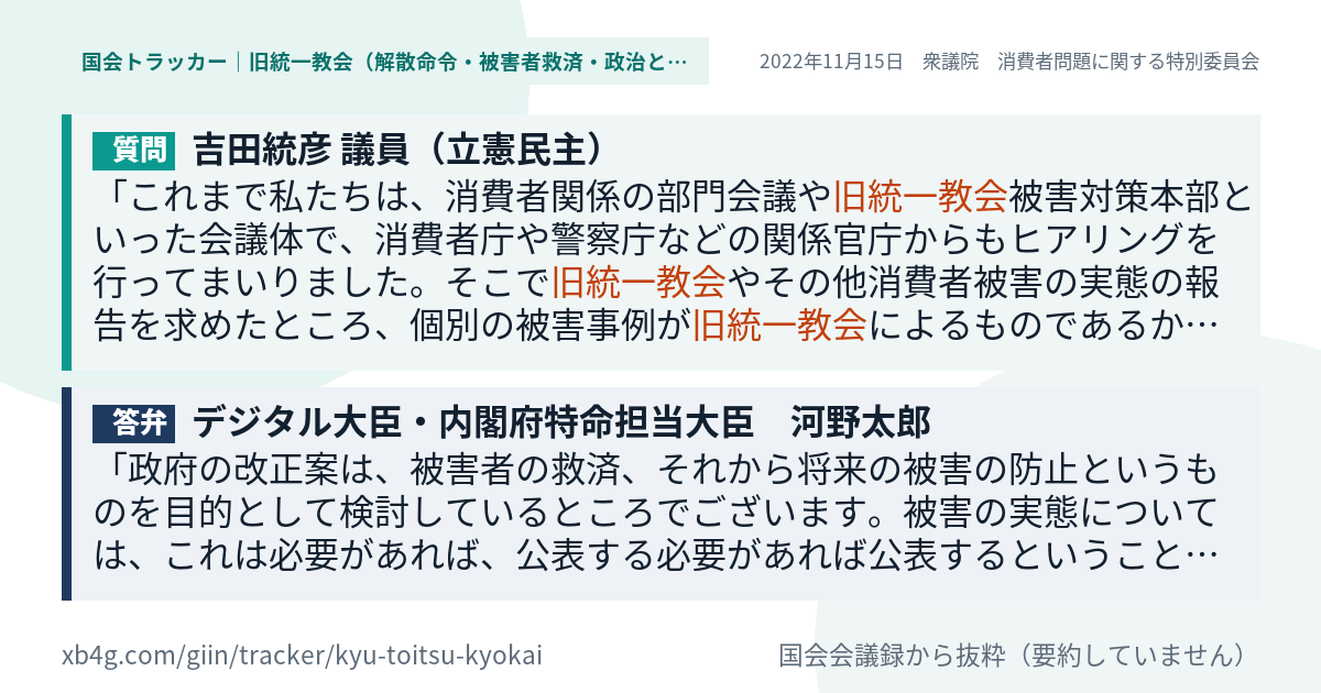 質問と答弁のカード