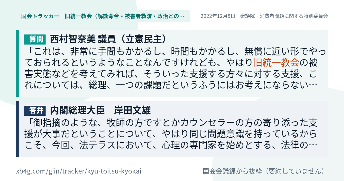 質問と答弁のカード