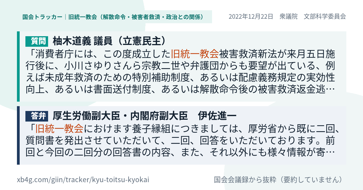 質問と答弁のカード