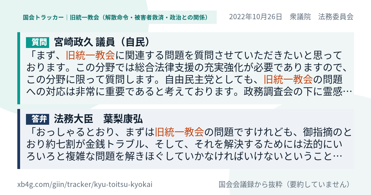 質問と答弁のカード
