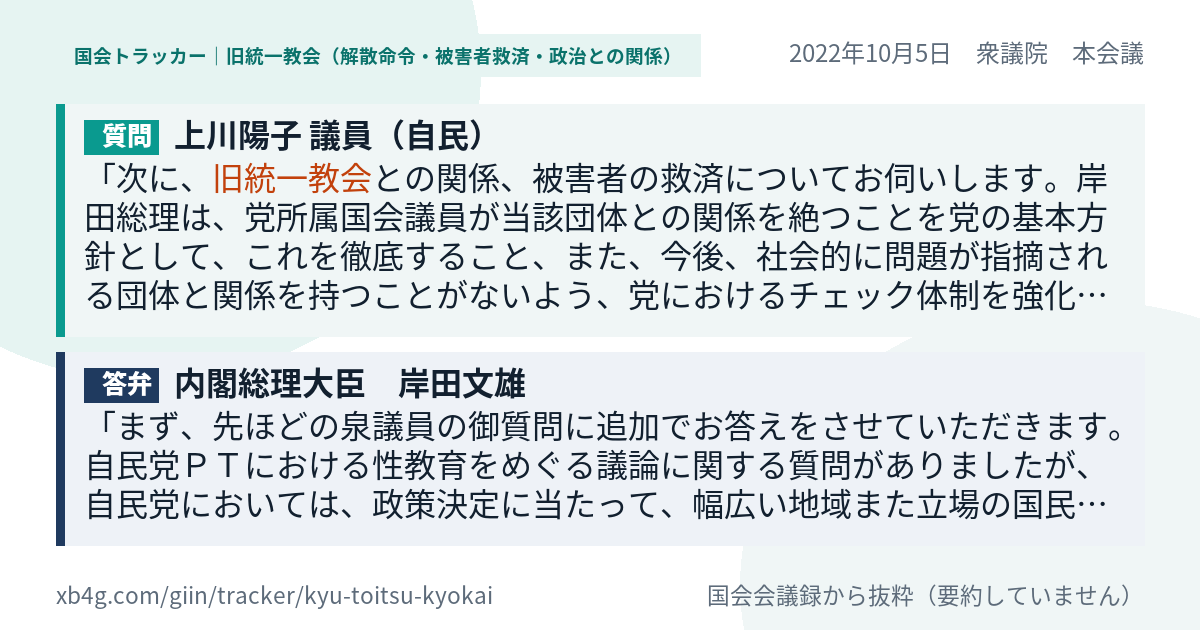 質問と答弁のカード
